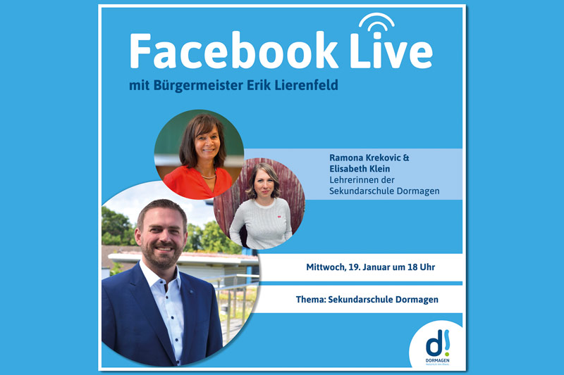 Am Mittwoch  spricht Bürgermeister Erik Lierenfeld bei „Facebook-Live“ mit Lehrerinnen der Sekundarschule