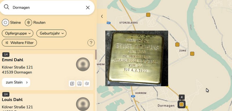 Der WDR macht auf die Stolpersteine in NRW aufmerksam - auf Open Data erinnert auch die Stadt Dormagen an die Geschichte der Menschen hinter den Steinen des Künstlers Gunter Demnig