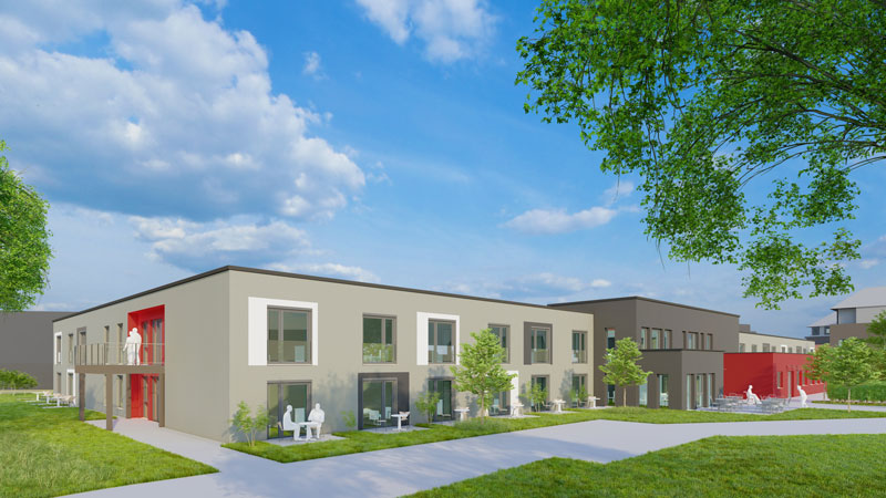 Sonnendurchflutete Wohnräume, begrünte Innenhöfe und nachhaltige Holzbauelemente: So soll die Erweiterung des Augustinushauses aussehen