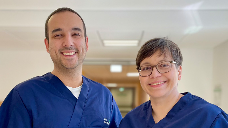 Yvonne Spichal und Dr. Jan Sebastian Okroglic sind die Schmerzexperten im Rheinland-Klinikum Dormagen