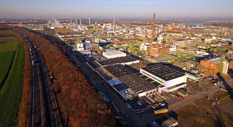 Luftaufnahme des Chemparks in Dormagen (2016)