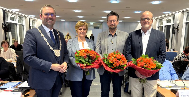 Das Bürgermeisterteam, von links: Erik Lierenfeld, Katja Creutzmann, René Jungbluth und Thomas Freitag