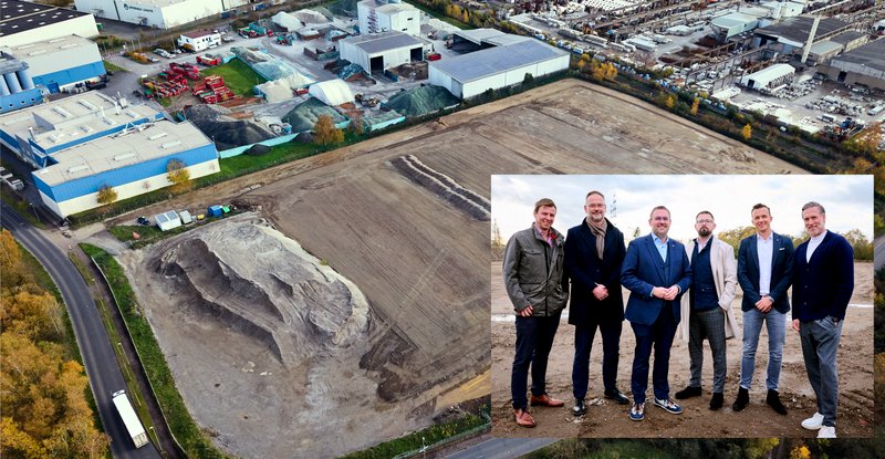 Sahen sich auf dem Gelände um, von links: Sven Medzech, Rainer Bertelsmeier, Erik Lierenfeld, Daniel Stoll, Alexander Emde und Jan-Gerd Bach