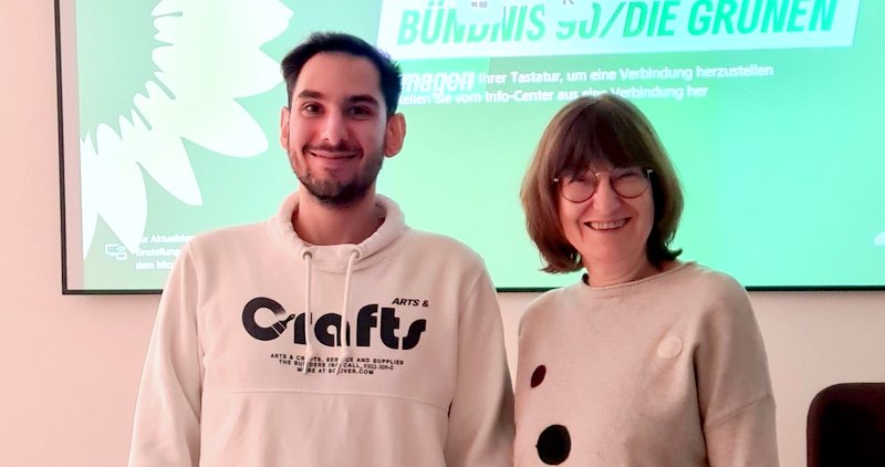 Susanne Stephan-Gellrich und Elias Ackburally bilden die Doppelspitze der Grünen