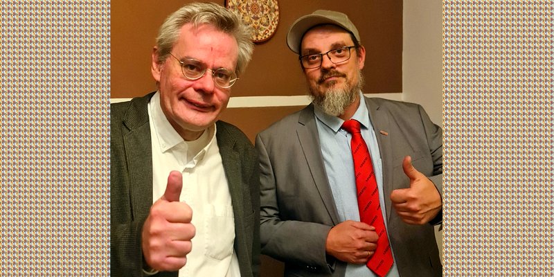 Marcus Glöder (links) und Swen Kautz bilden die Fraktion Die Linke / Die Partei