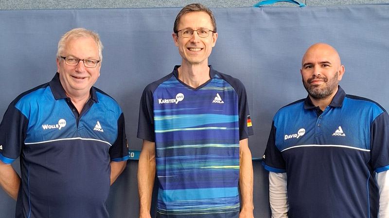 Die TTC-Spieler Frank Wollweber, Karsten Pollmeier und David Prirolas freuen sich auf die Tischtennis-WM in Gangneung