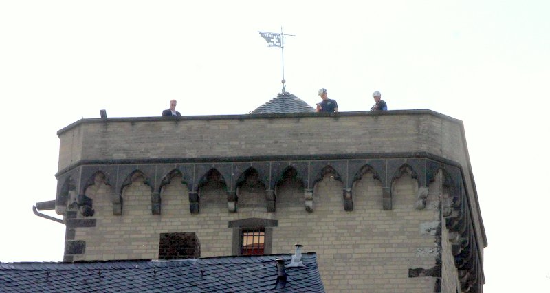 Vom Rheinturm aus haben die Besucher einen besonderen Blick