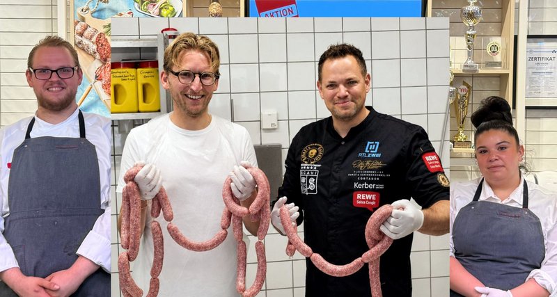 Dormagen: Daniel Rinkert und Eddy the Butcher mit Ergebnissen des Schnupperpraktikums