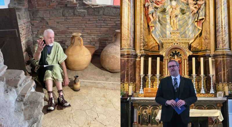 Im Römerkeller an St. Michael schlüpfte Udo Hentrich in die Rolle eines römischen Veteranen, Erik Lierenfeld eröffnete den Tag des offenen Denkmals in der Nievenheimer Wallfahrtskirche St. Pankratius