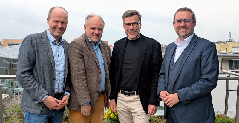 Trafen sich im Rathaus zum Austausch, von links: Mike Wetzel, Bernd Gellrich, Alf Scheidgen und Erik Lierenfeld 