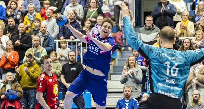 Linksaußen Felix Böckenholt erzielte fünf Tore, war aber auch nicht mit seiner Wurfquote zufrieden 