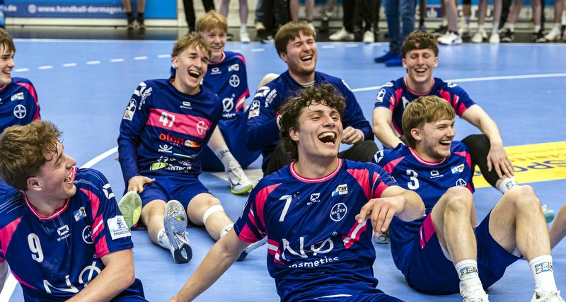 Die Dormagener Handballer hatten nach dem achten Saisonerfolg allen Grund zur Freude