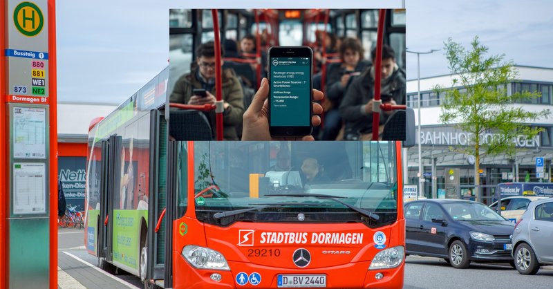 Die Fahrgäste leisten einen direkten Beitrag zur nachhaltigen Mobilität in Dormagen, das kleine Foto wurde bei der Generalprobe am Dienstag gemacht