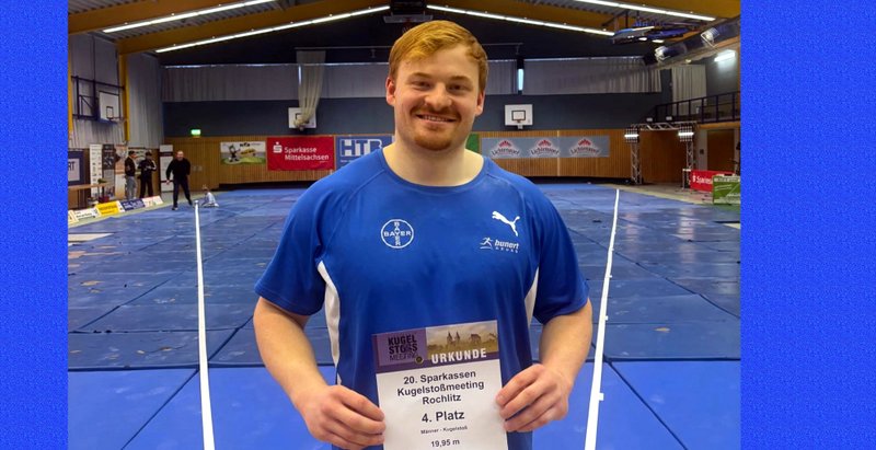 Nur noch fünf Zentimeter fehlen Xaver Hastenrath bis zur 20-Meter-Marke