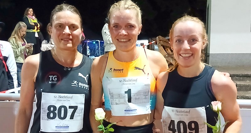 Sie belegten die ersten drei Plätze, von links: Doreen Floß, Tanja Spill und Verena Köster