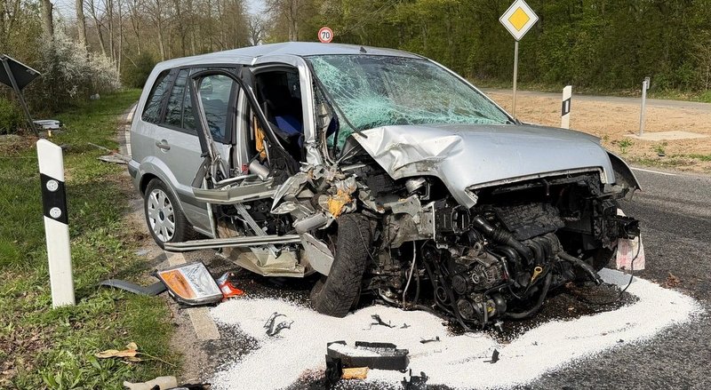 Das Fahrzeug am Unfallort