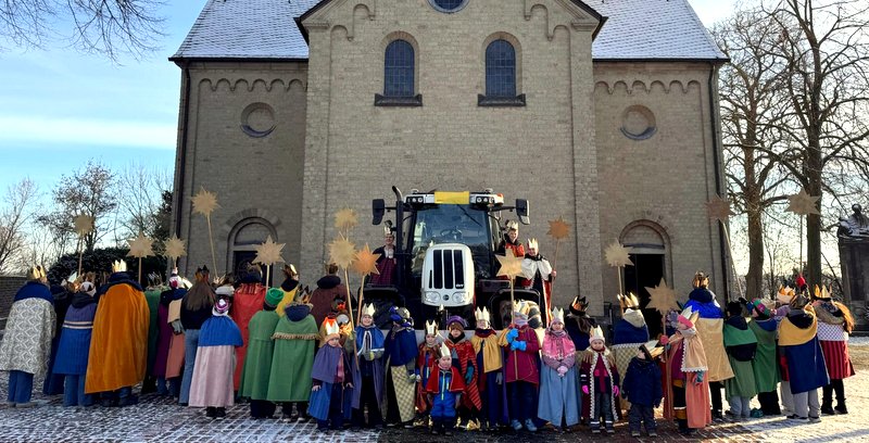 Die Sternsinger in Gohr waren auch mit einem Traktor unterwegs