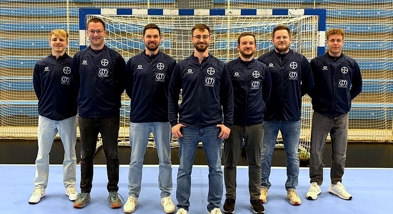 Das künftige Trainerteam, von links: Markus Altenbäumker, Patrick Engel, André Nicklas, Moritz Adam, Peer Pütz, Nicolas Brandt und Carlos Marquis