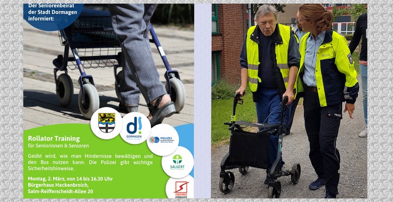 Zum Rollatortraining gehören Theorie und Praxis