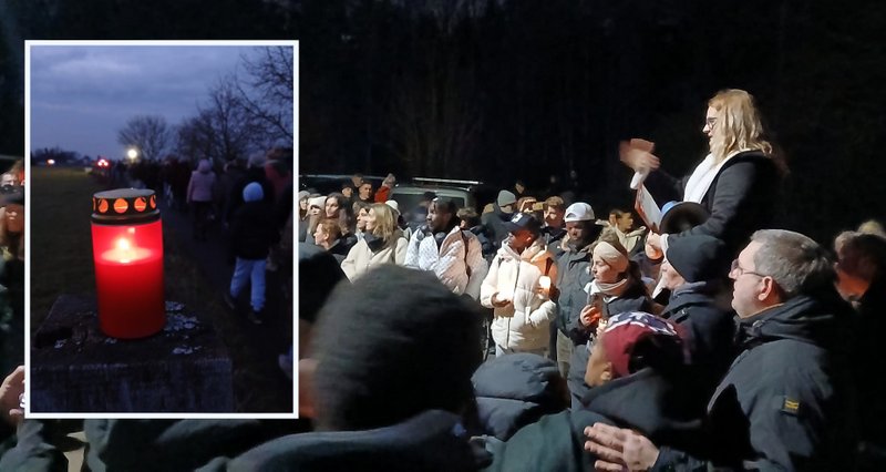 Am Wohnheim in Delhoven beendete Kerstin Ruhe mit berührenden Worten den Trauerzug